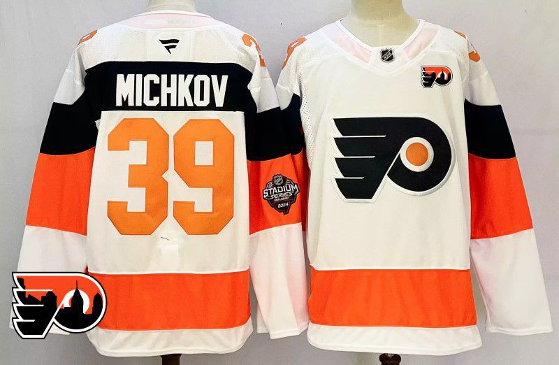 Men Philadelphia Flyers #39 Michkov White Fanatics 2025 NHL Jersey style 4